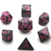 Acrylic dice cat pattern black set of 7 Dice