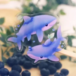 Blueberry Shark Clear Sticker