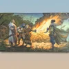 By the Bonfire Wall Flag 148 x 82cm