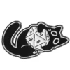 Cat D20 Cute Pin