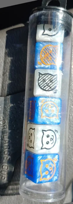 Cat Dice: Tube of Six in Two Colors