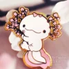 Cherry Blossom Axolotl Pin