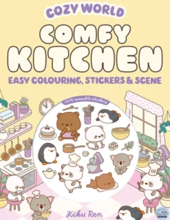 Cozy World Comfy Kitchen: Easy Colouring and Sticker Scene