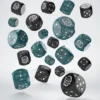 Crosshairs Compact D6 Dice Set - Stormy & Black