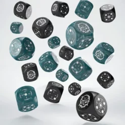 Crosshairs Compact D6 Dice Set - Stormy & Black