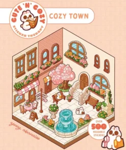 Cute 'n' Cozy Sticker Therapy: Cozy Town Eight 3D scenes