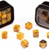 18d6 Marble Series: Gold & Black - Numbers: Gold