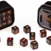 18d6 Marble Series: Red & Black - Numbers: Gold