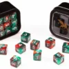 18d6 Marble Series: Red & Green - Numbers: White