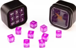 18d6 Transparent Series: Purple - Numbers: White
