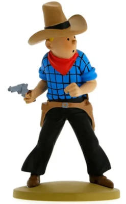 Figur 12 cm resin Tintin som cowboy