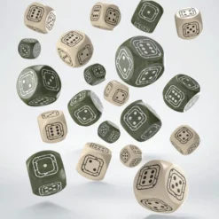 Fortress Compact D6 Dice Set - Beige & Olive