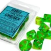 Gemini Plasma Green-Teal/orange Luminary (set of ten d10)