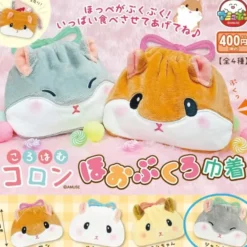 Jan-kun Grey Hamster Drawstring Pouch