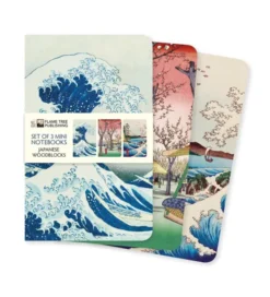 Japanese Woodblocks Set of 3 Mini Notebooks