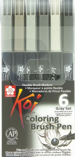Koi Color Brush Set 6 Grey