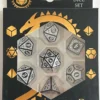 Lattice Pattern White Dice Set of 7 Dice