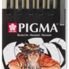 Manga Tool Set Pigma Micron 6 Pcs Black