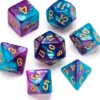 Marble Series: Pale Blue & Purple - Numbers: Gold