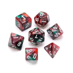 Marble Series: Red & Green - Numbers: White