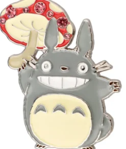 Metal Brooch Large Totoro Mushroom