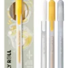 Mixed Set 3 Gel Pens Black-White-Clear Sparkle