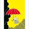 Moomin Mini Poster - Lilla My med paraply