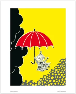 Moomin Mini Poster - Lilla My med paraply