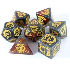 Oknytt's Crest - Set of 7 heliotrope dice