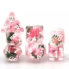 Pink carnation dice set of 7 Dice