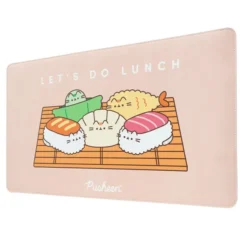 Pusheen Sushi Roll Vegan Leather Mousepad
