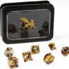 Razor Dice Set: Gold Ring - Rust Brown