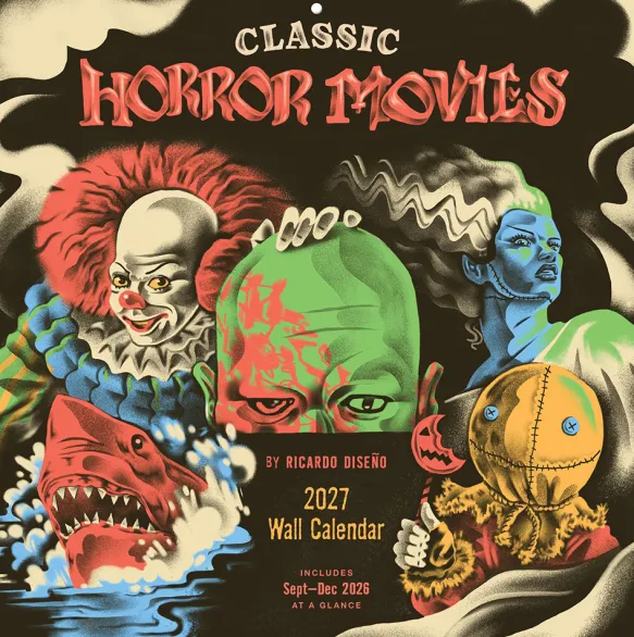 Ricardo Diseño Classic Horror Movies 2027 Wall Calendar
