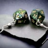 Scarab Jade Mini-Poly D20 Hook Earrings Pair