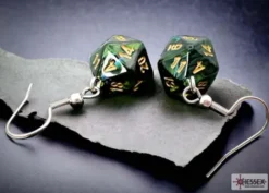 Scarab Jade Mini-Poly D20 Hook Earrings Pair