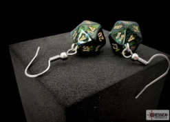 Scarab Jade Mini-Poly D20 Hook Earrings Pair