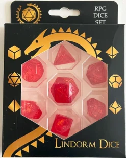 Terrarium set of 7 dice Red