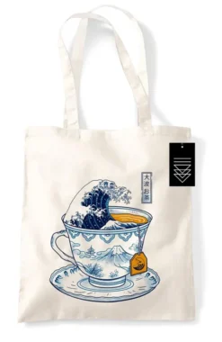 The Great Kanagawa Tea Natural Tote Bag