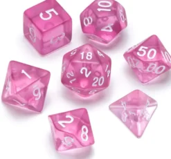 Transparent Series: Pink - Numbers: White