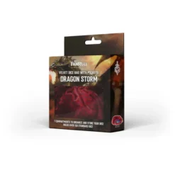 Velvet Dice Bag With Pockets: Red Dragon Scales