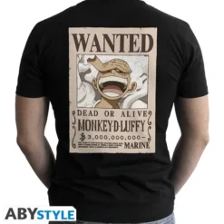 Wanted Luffy Black T-shirt