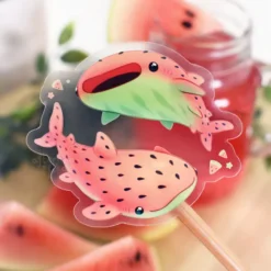 Watermelon Whale Shark Clear Sticker
