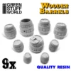 9x Resin Wooden Barrels